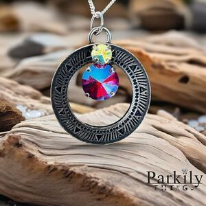 Handcrafted Necklace with Swarovski Crystal and Chain